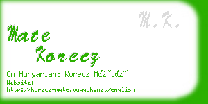 mate korecz business card